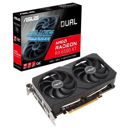 ASUS Dual Radeon RX 6500 XT OC V2 Edition 4GB GDDR6 Graphic Card  DUAL-RX6500XT-O4G-V2 - Main Image